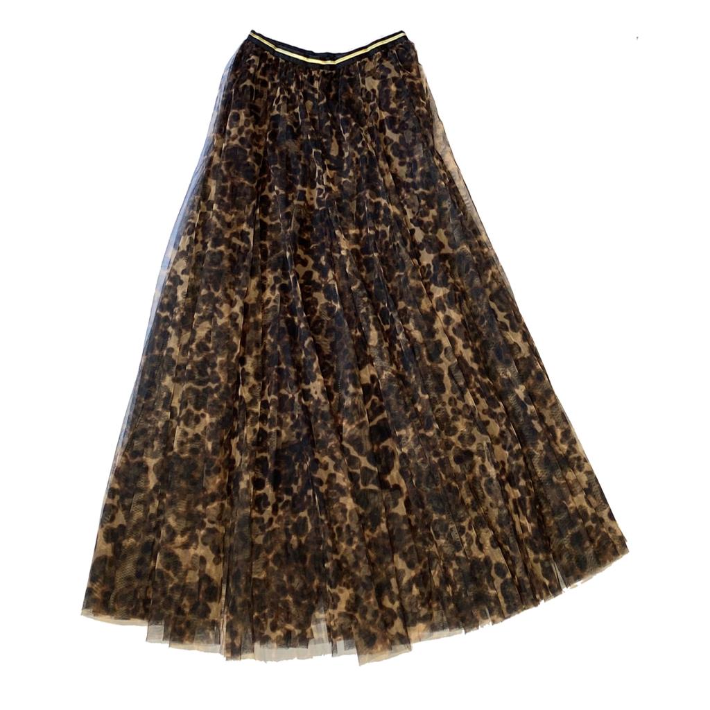 Large Leopard Print Tulle Midi Skirt with Gold Waistband – Alice's ...