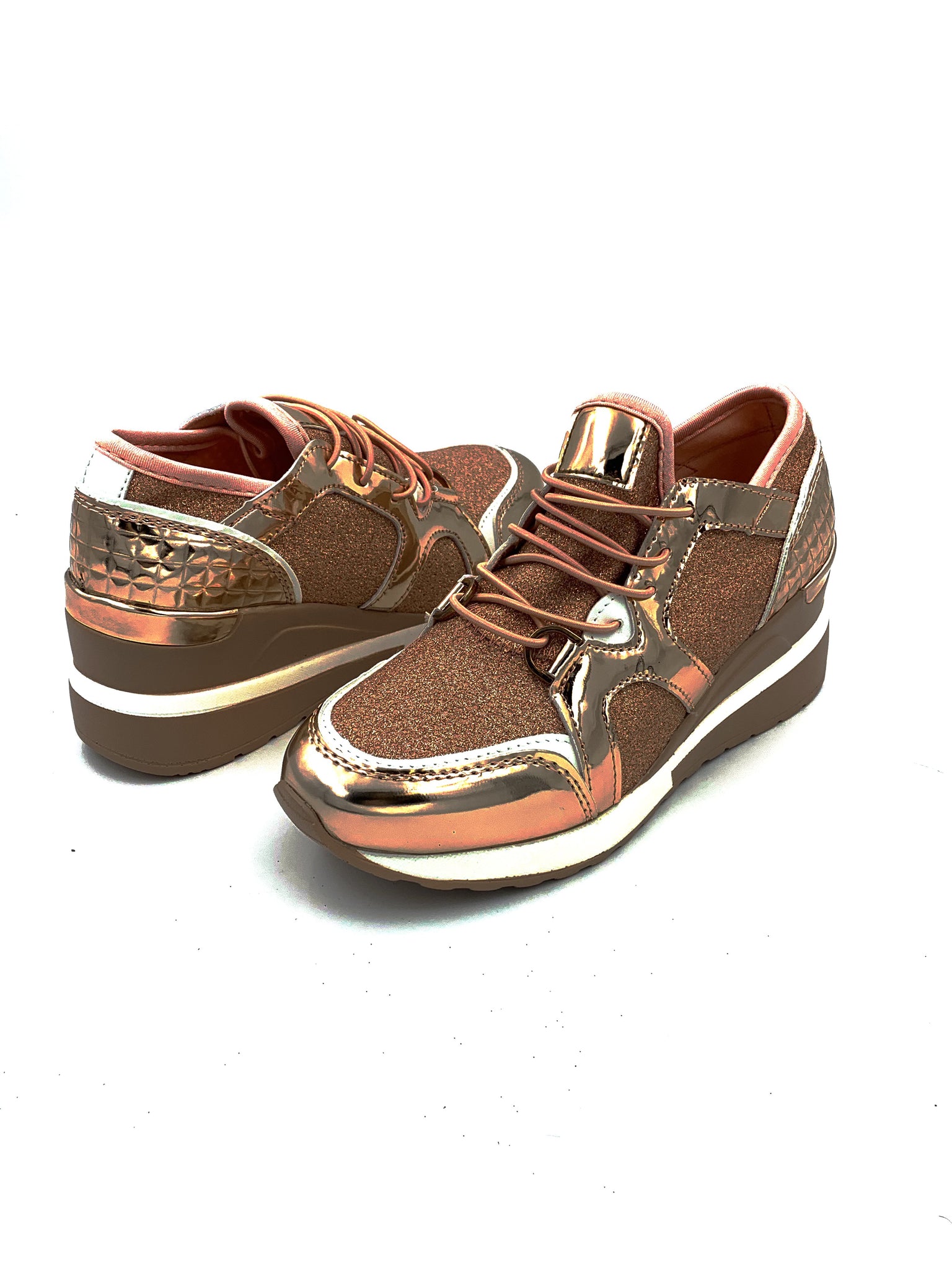 rose gold glitter trainers