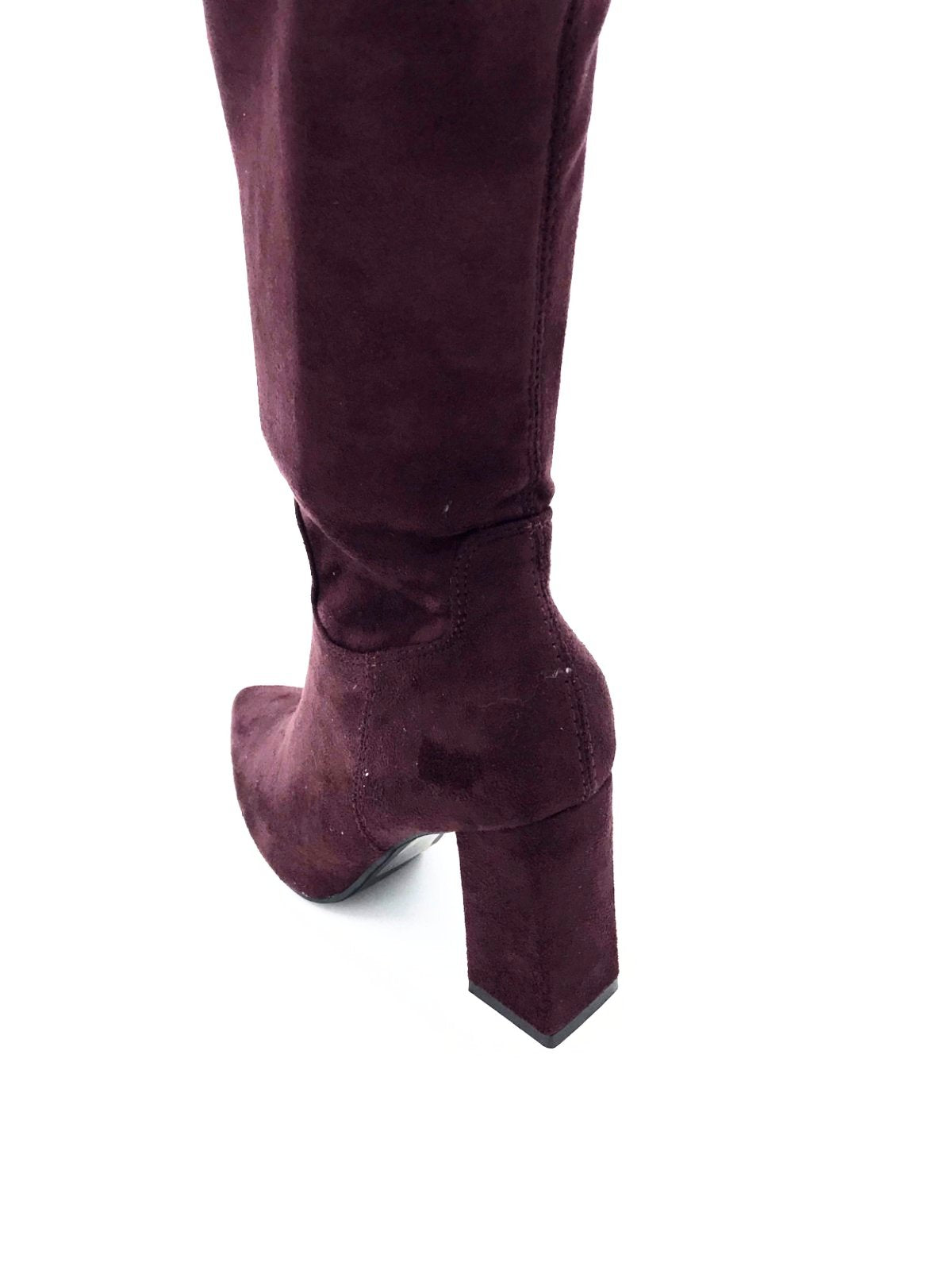Burgundy Suede Knee High Boots | Winter 