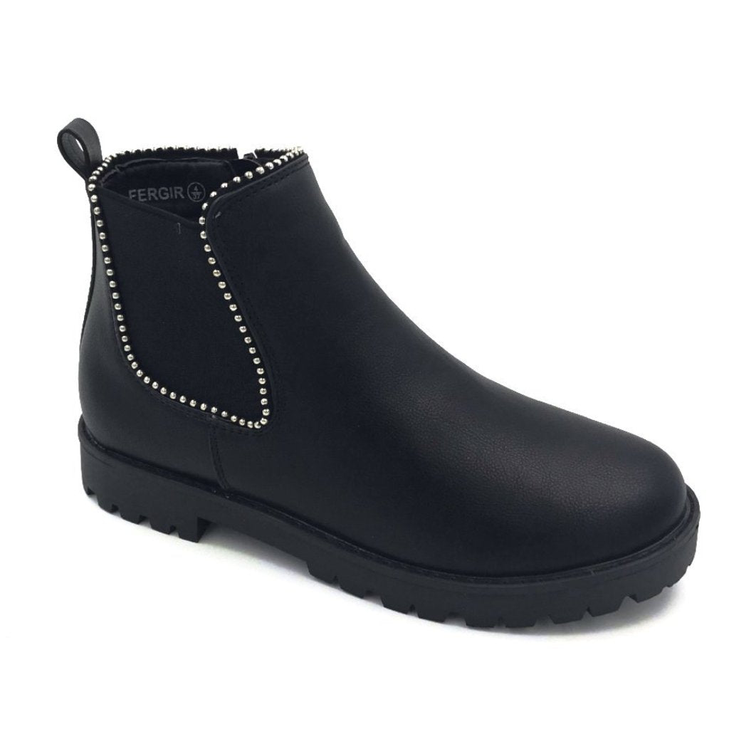 flat studded chelsea boots