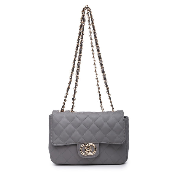 grey quilted bag