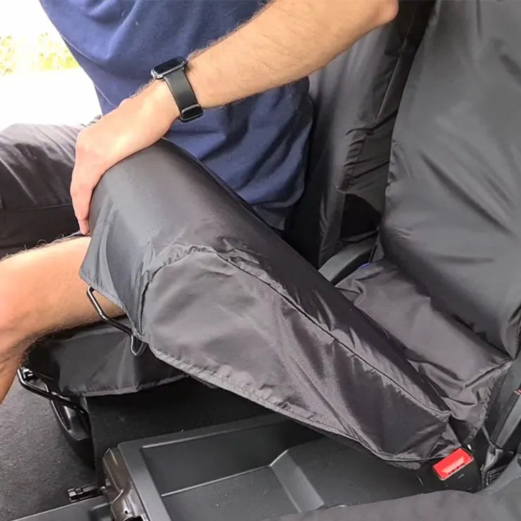 Tailored seat cover lifting up with underseat storage