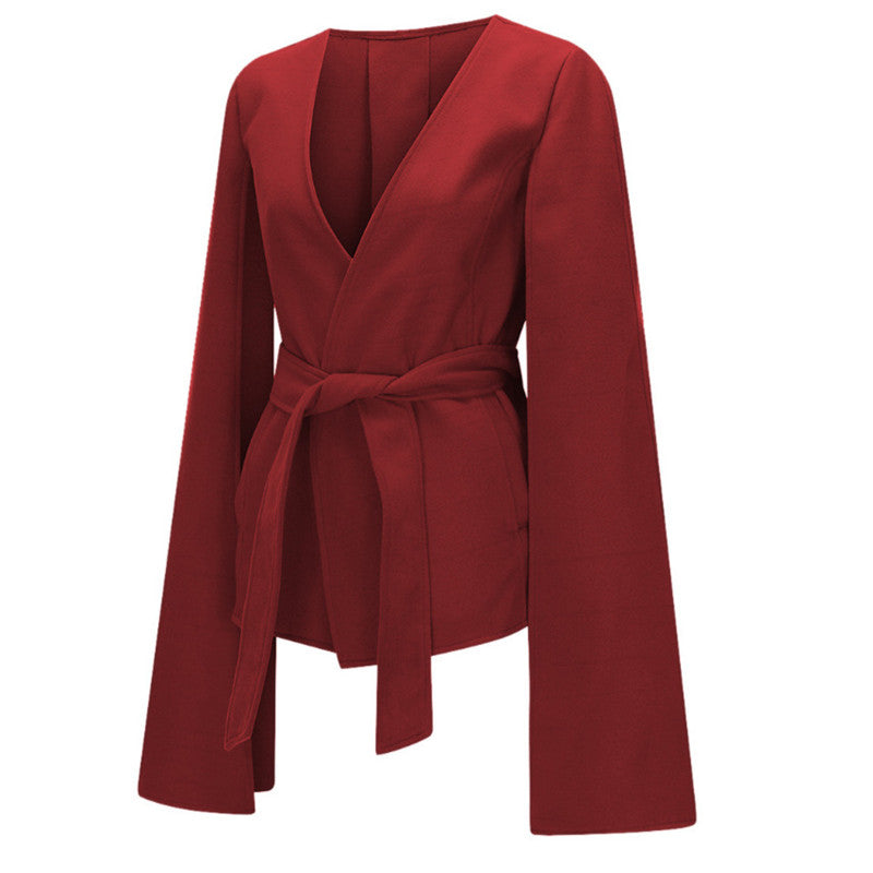 Stylish Sleek Slim Solid Woolen Coat