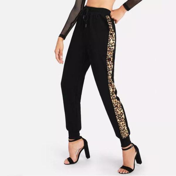 Fashion Casual Leopard Print Fedora Pants