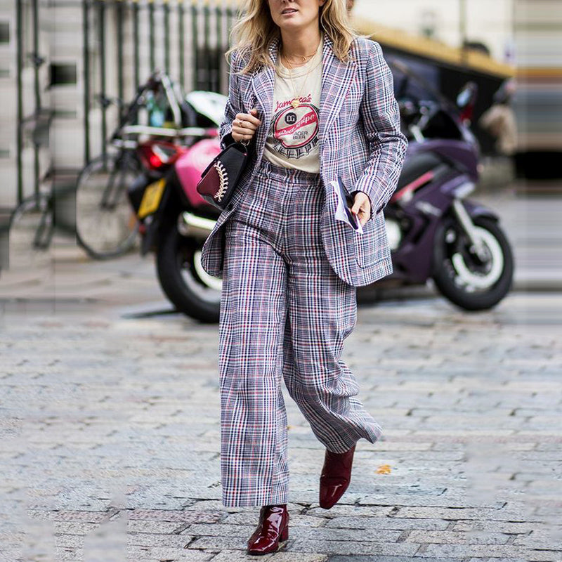 Classic Fashion Plaid Suit