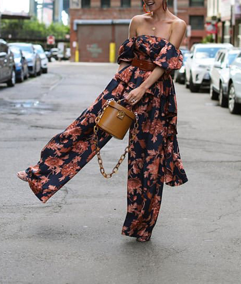 Sexy Off-Shoulder Printed Colour Jumpsuit