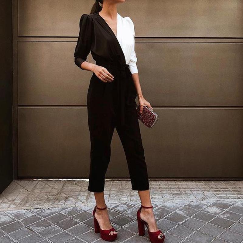 Fashion Casual Splicing Jumpsuit
