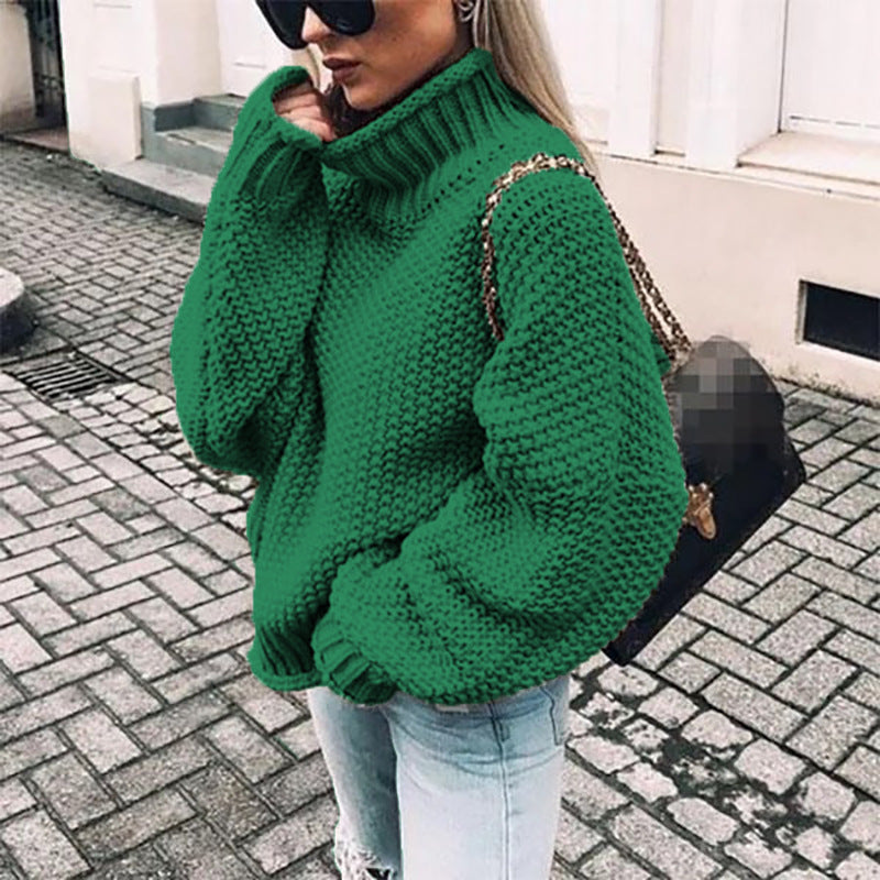 Casual Pure Color Batwing Sleeve Sweater