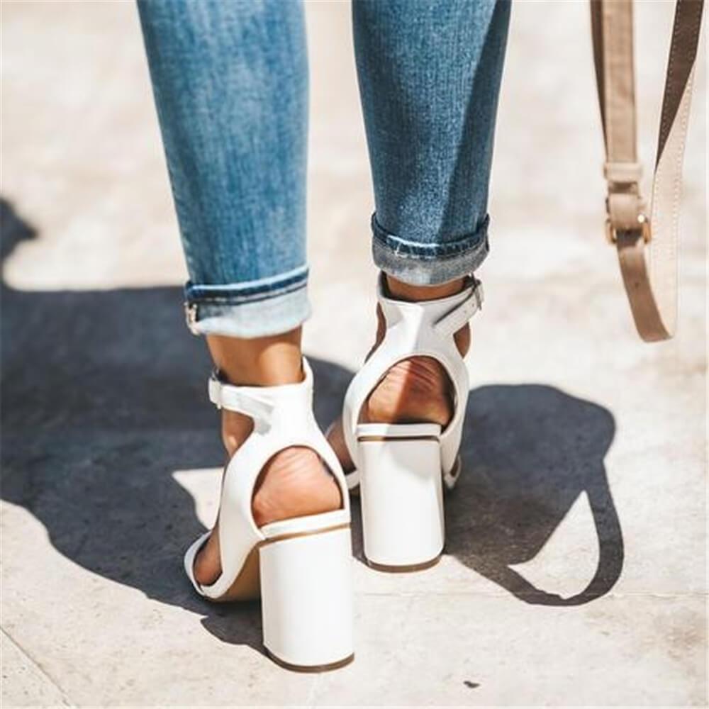 Stylish And Simple Hollow High Heel Sandals