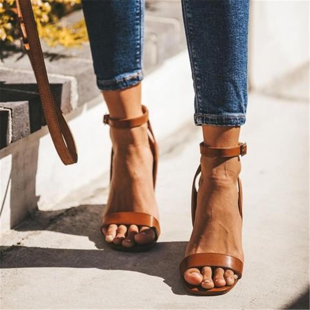 Stylish And Simple Hollow High Heel Sandals