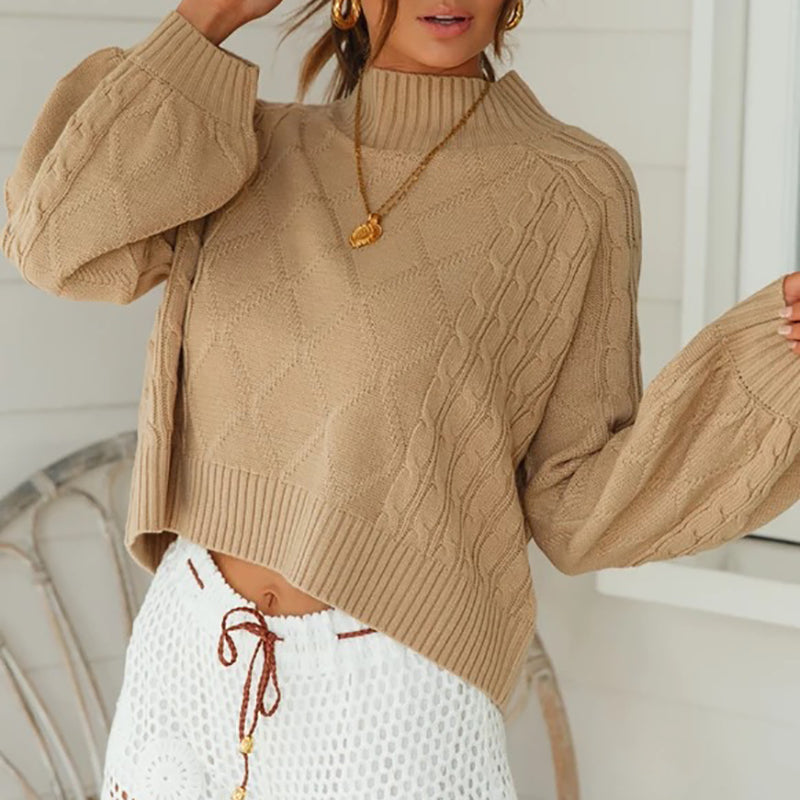 Casual Long Sleeve Round Neck Knit Sweater