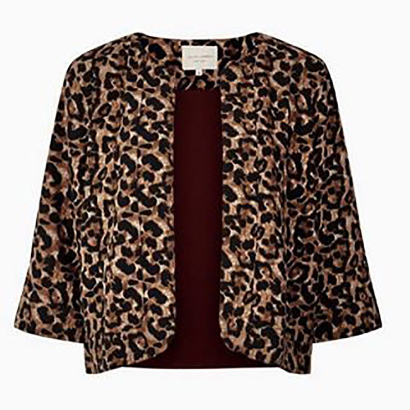 Women's Fashion Leopard Print Long Sleeve Loose Blazer