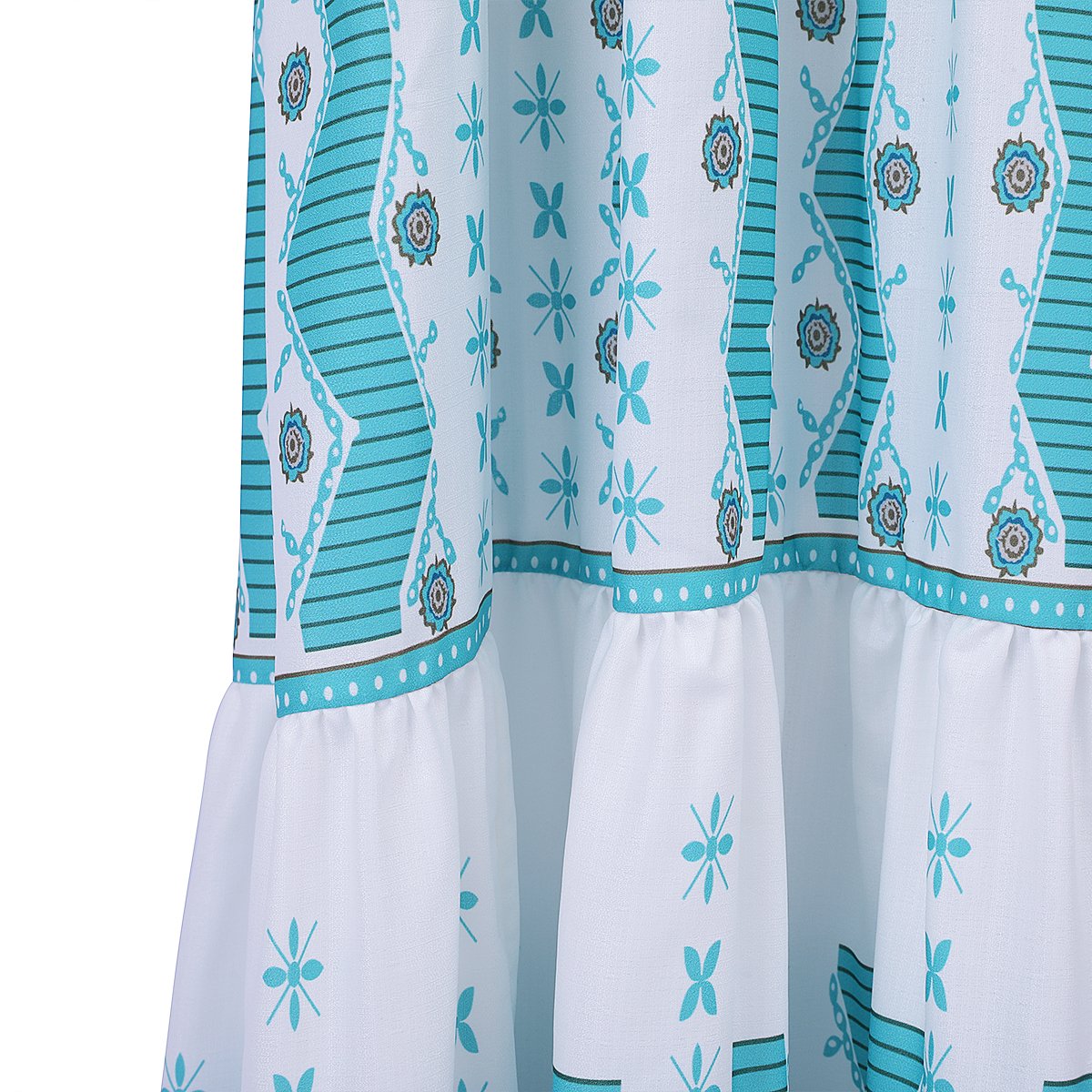 Spring Summer Cotton Linen Printed long sleeves Dress