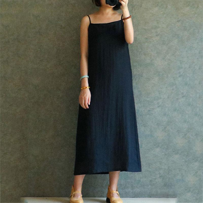 Spaghetti Strap  Plain sleeveless Casual Dress