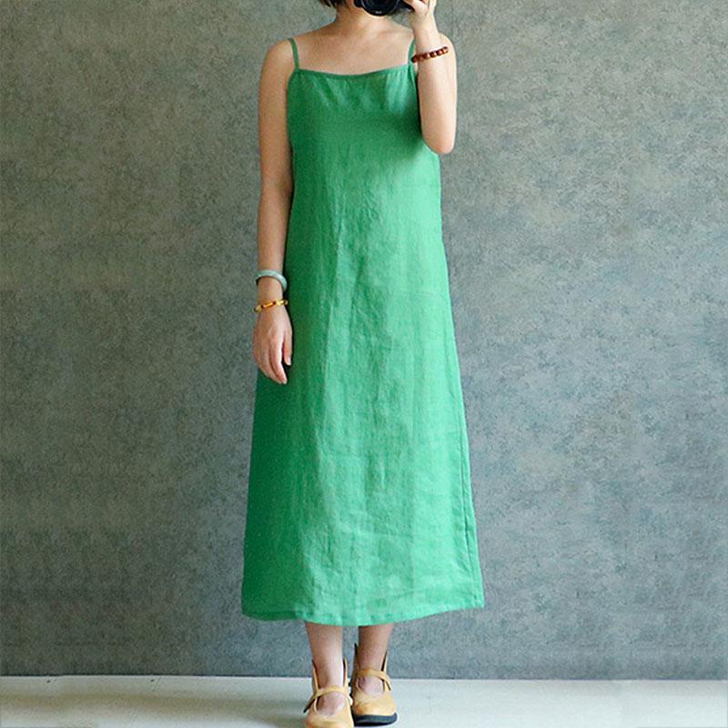 Spaghetti Strap  Plain sleeveless Casual Dress