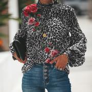 Ladies Leopard Print Blouse