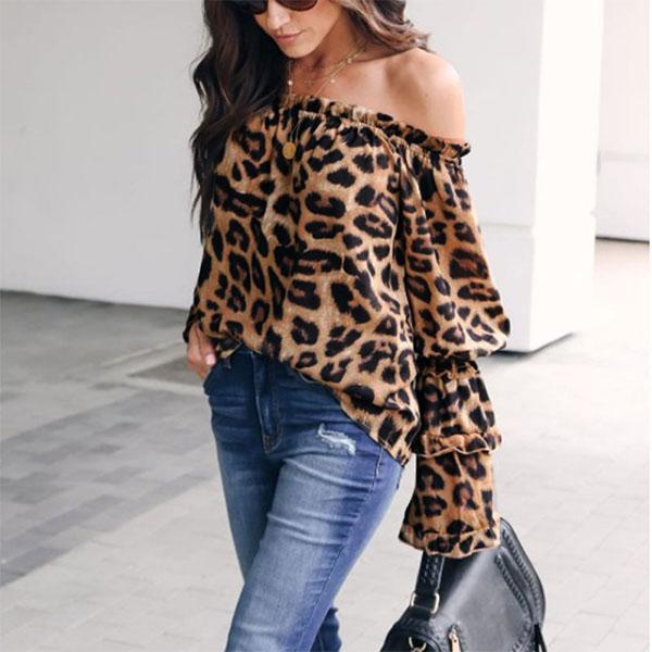 Leopard Printed Flare Blouse