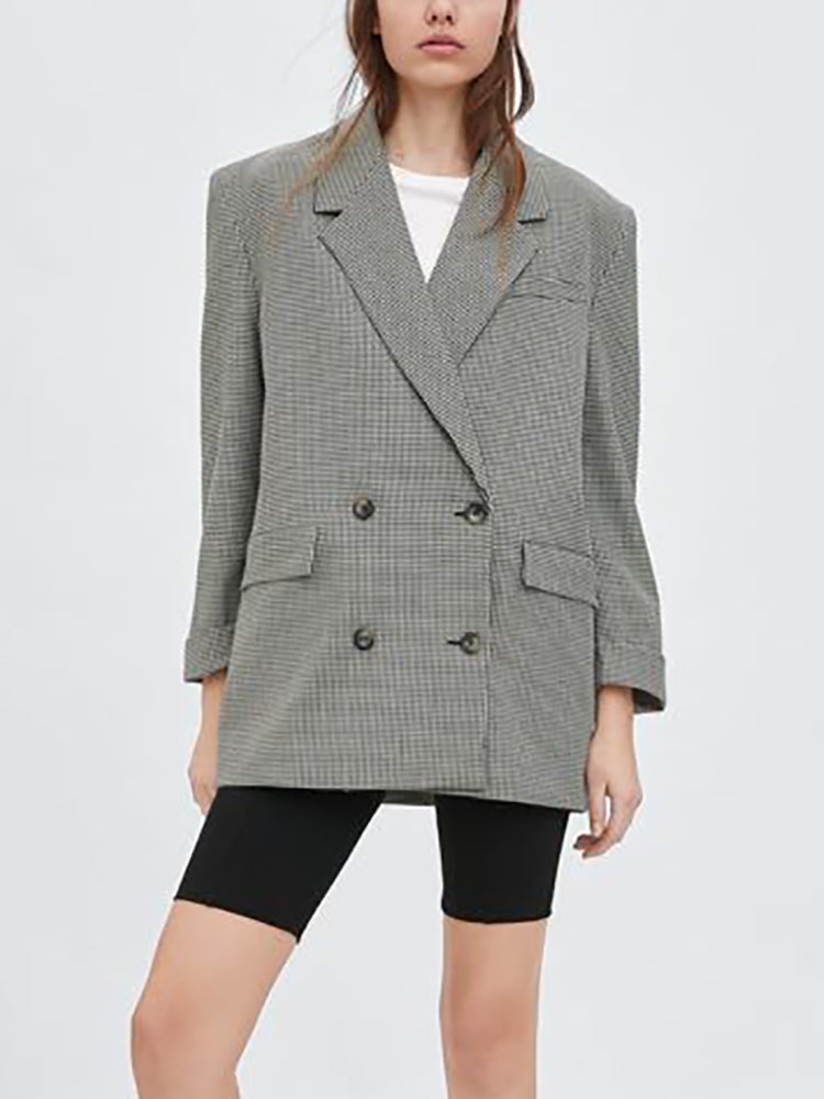 Houndstooth Double-Breasted Long Suit