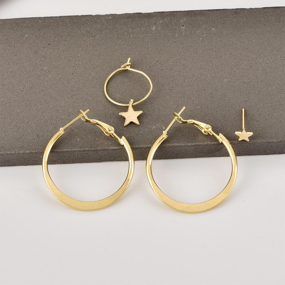 Pentagram Earrings Round Earrings Earrings Combination