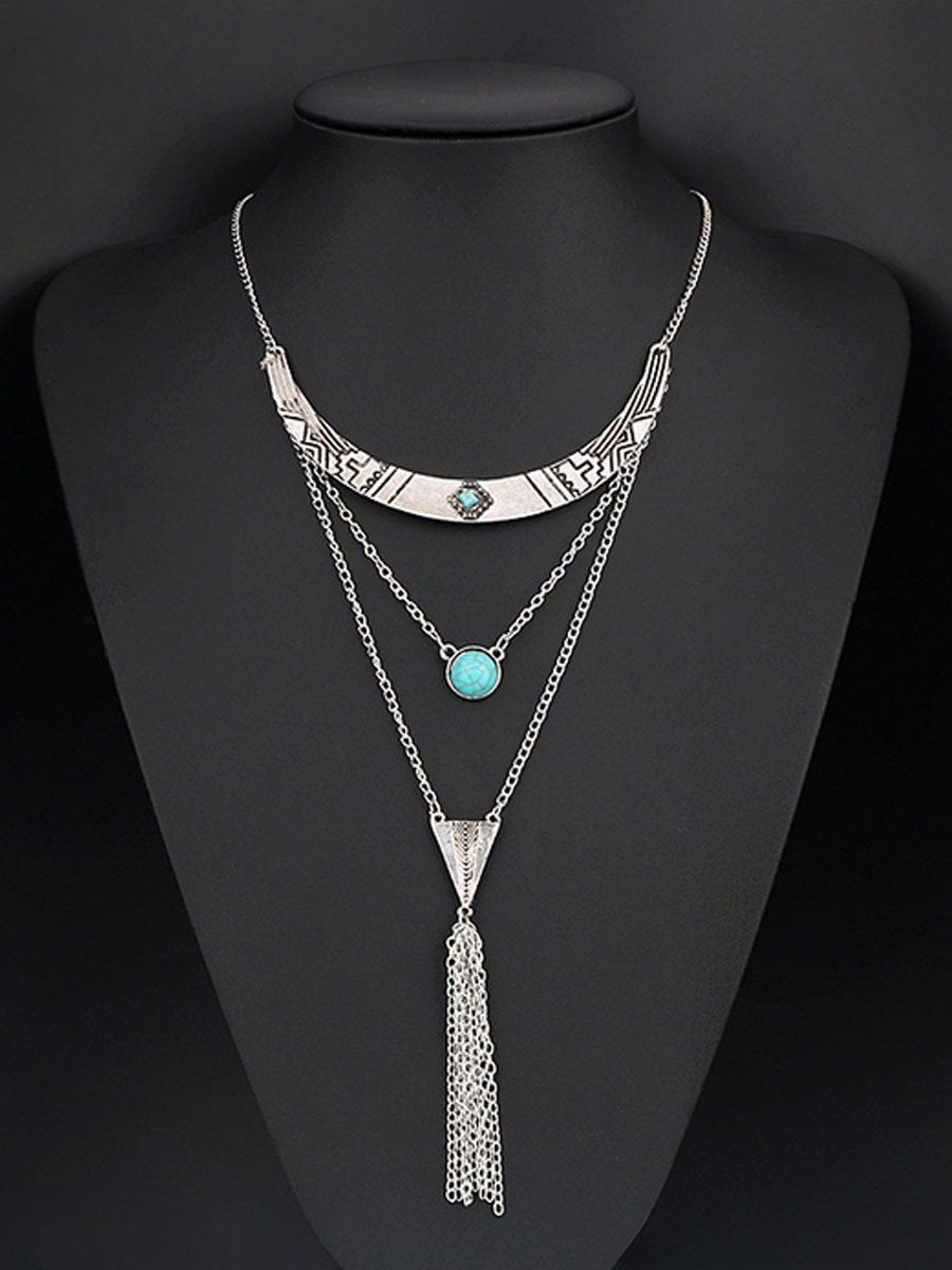 Faux Turquoise Layered Necklace