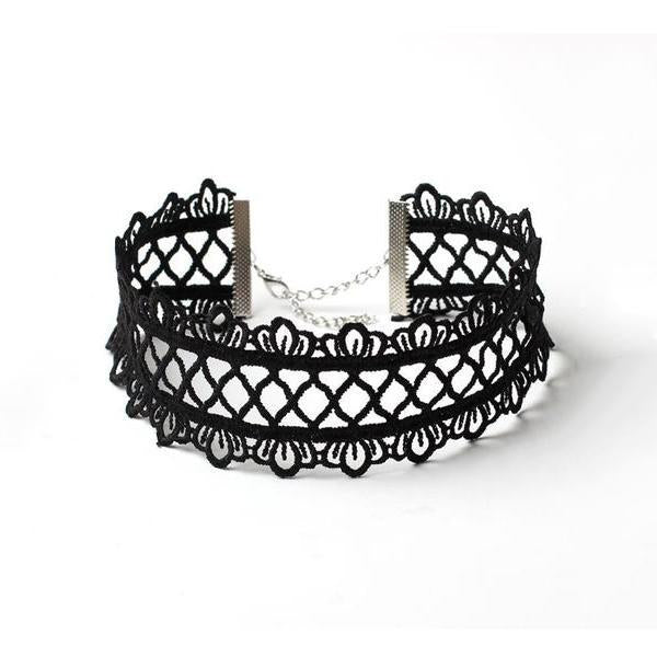 Wide Lace Hollow Out Choker Necklace