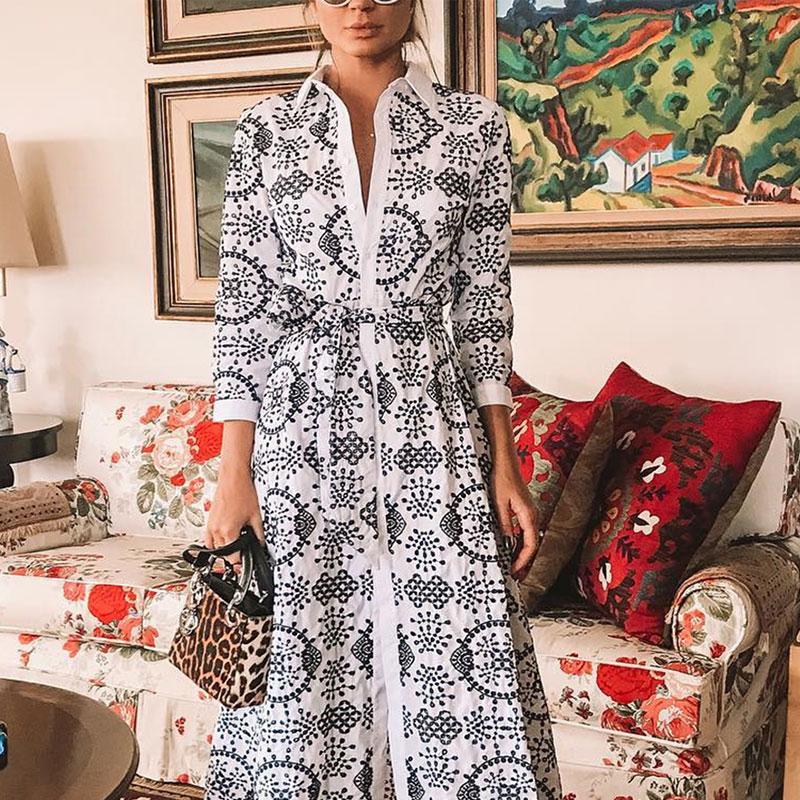 Sexy  Long Sleeves Floral Print Maxi Dress