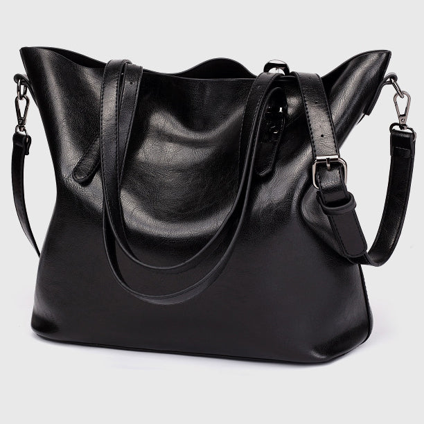 Fashion Women Handbag PU Oil Wax Leather Women Bag Large Capacity Tote Bag Big Ladies Shoulder Bags