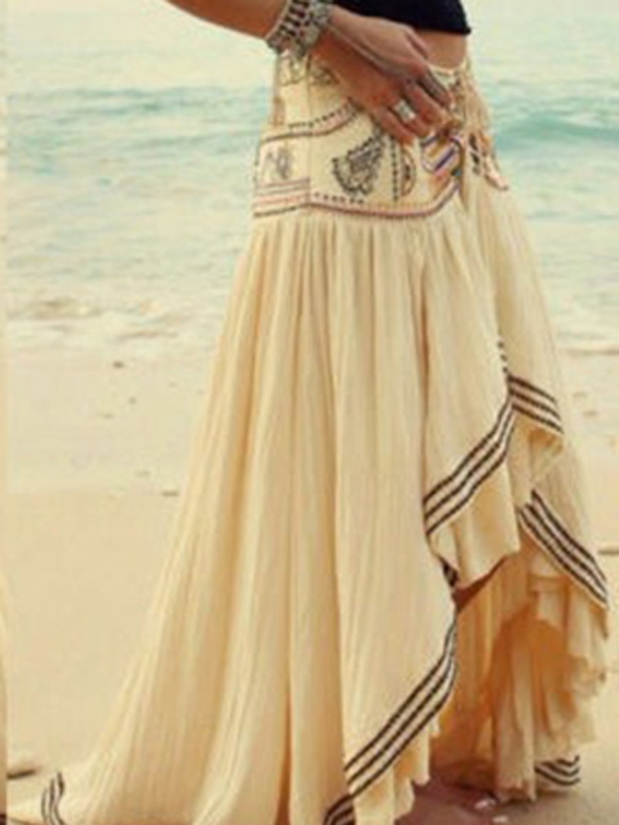 Bohemia Style Irregular Hem Beach Skirt