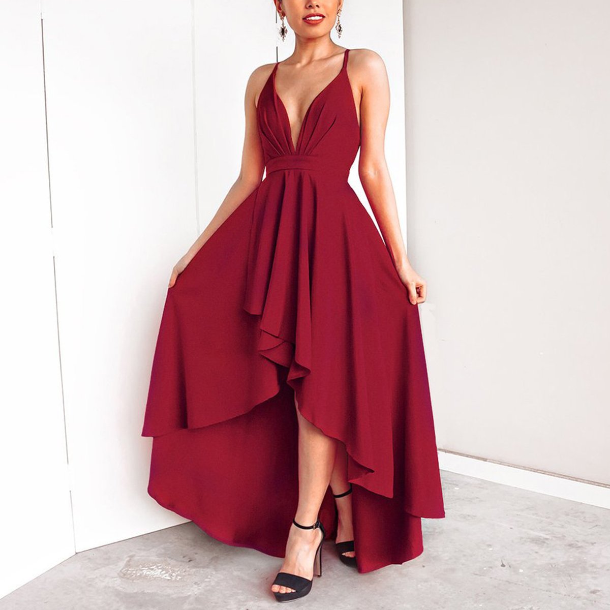 Sexy Elegant Pure Color Sleeveless Maxi Dress