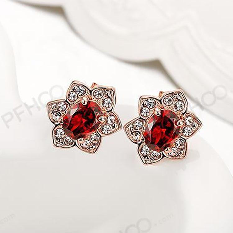 Fashion Diamonds Flower Earrings