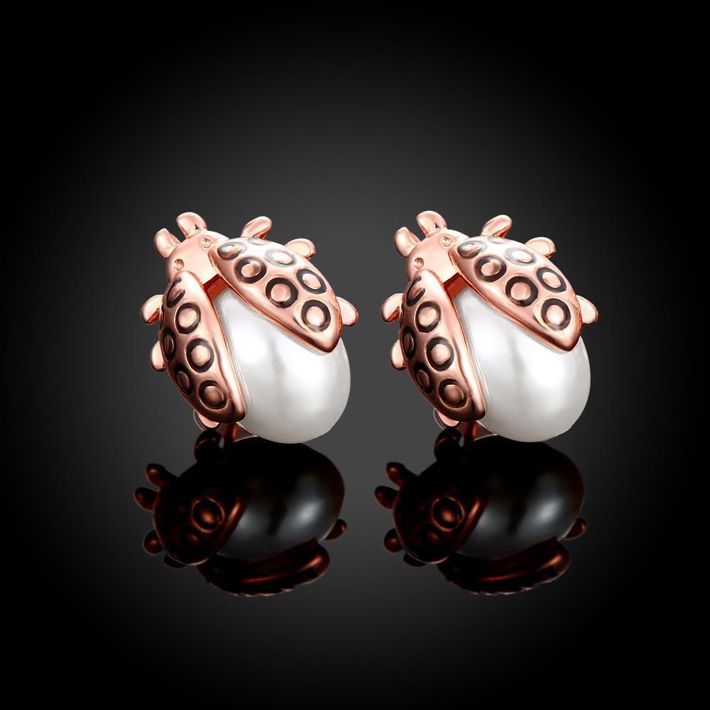 Lovely Ladybug Pearl Earrings