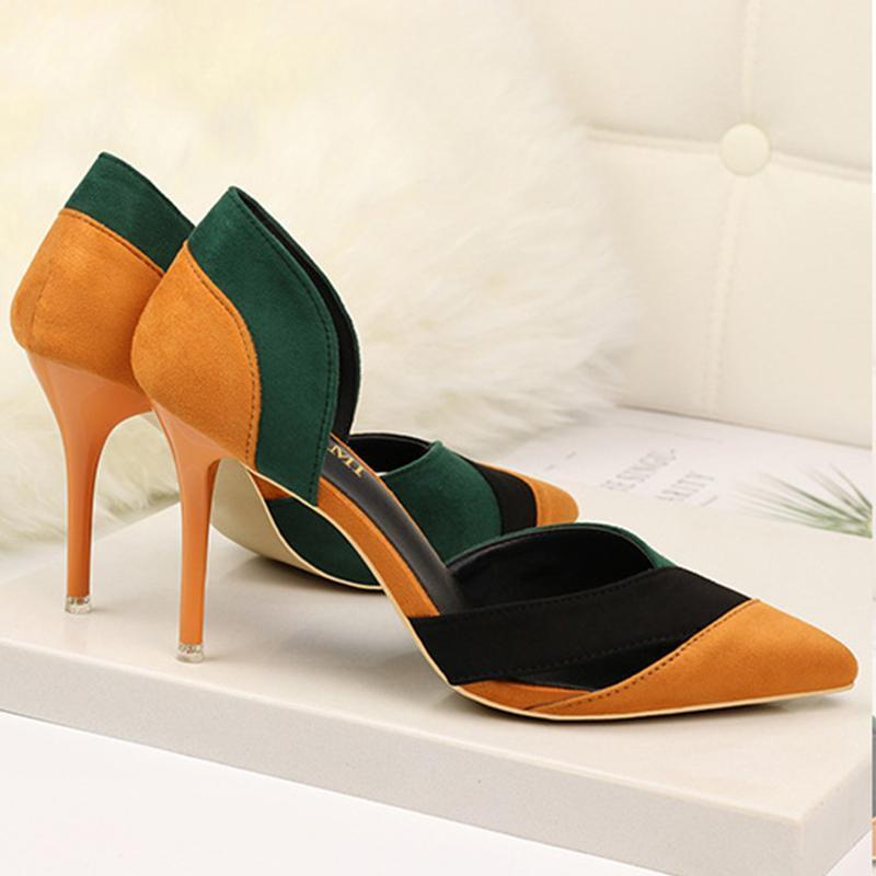 New Single Shoes Hollow Pointed Stiletto High Heel Sandals Women's Shoes