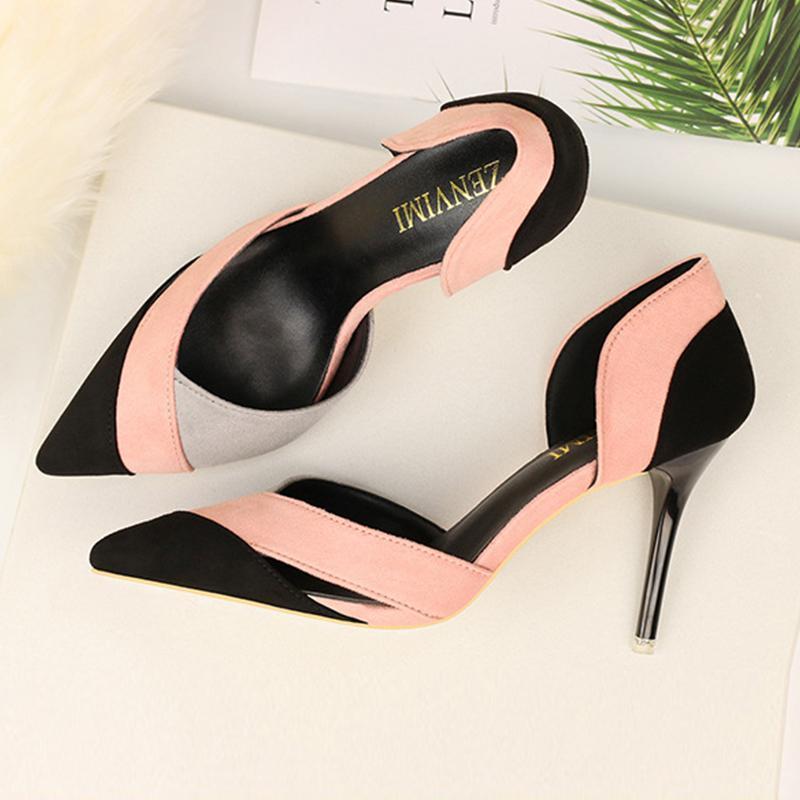 New Single Shoes Hollow Pointed Stiletto High Heel Sandals Women's Shoes