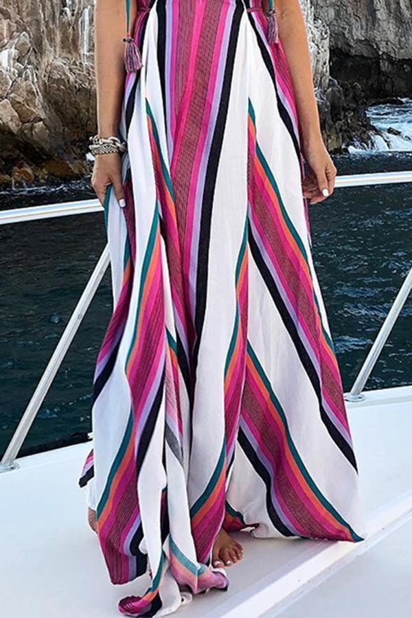 Elegant Fashion Floral Print Sleeveless Maxi Dress
