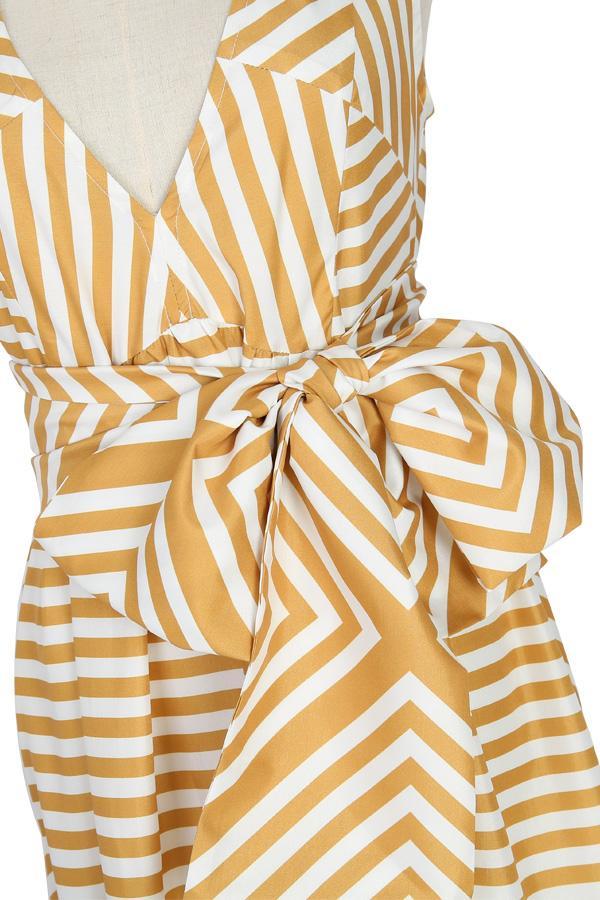 Sexy Fashion Stripe Sleeveless ruffles Maxi Dress