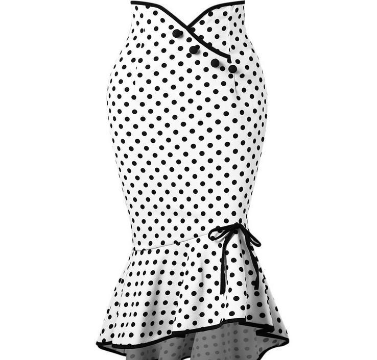 Sexy Elegant Polka Dot Bodycon Skirt