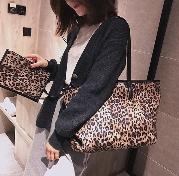 Leopard Print Large Capacity With One-Shoulder Bag