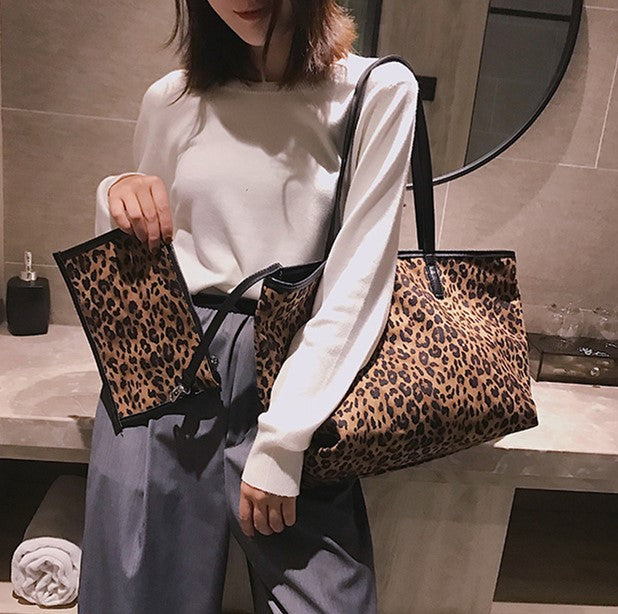 Leopard Print Large Capacity With One-Shoulder Bag