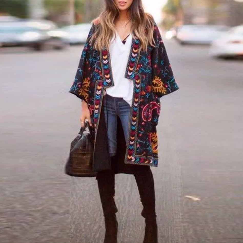 Fashion Floral Pattern Printed Coat