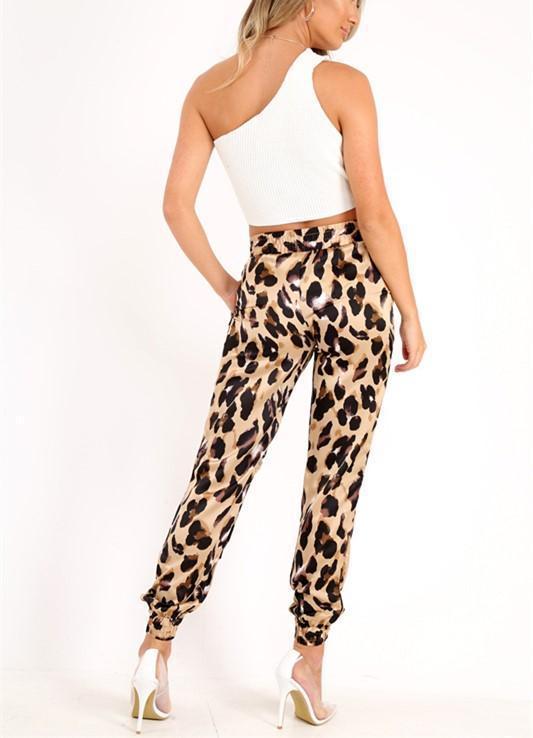 Fashion Casual Leopard   Print Fedora Pants