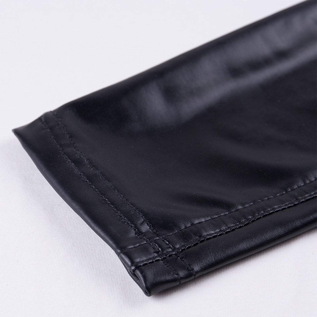 Sexy Zipper Black Bodycon Leather Pants