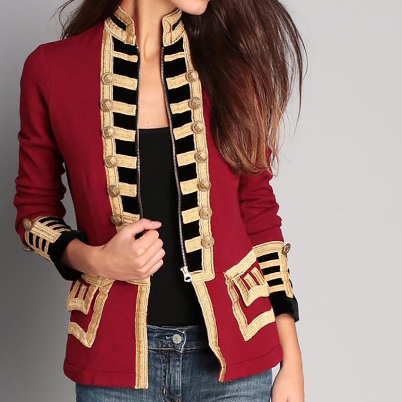 Fashion Long Sleeve Pure Colour Splicing Little Suit