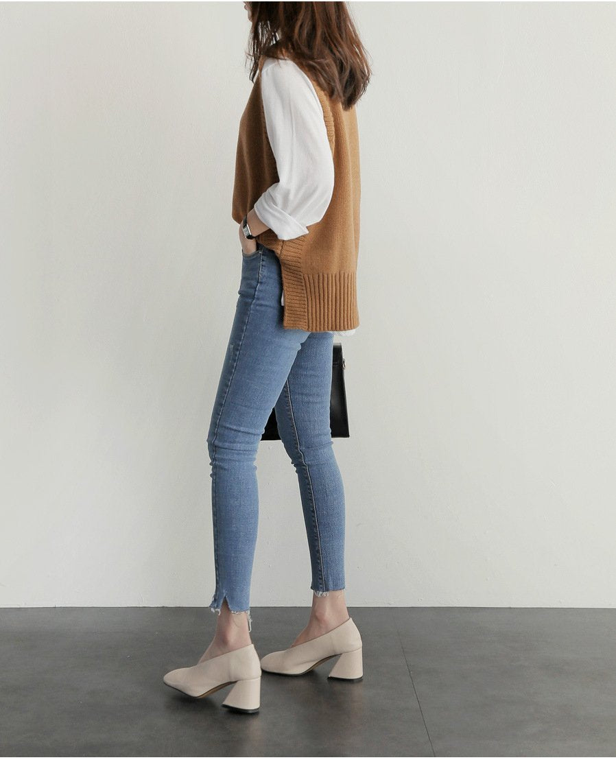 Fashion Loose   Sleeveless Knitted Sweater Vest Blouse