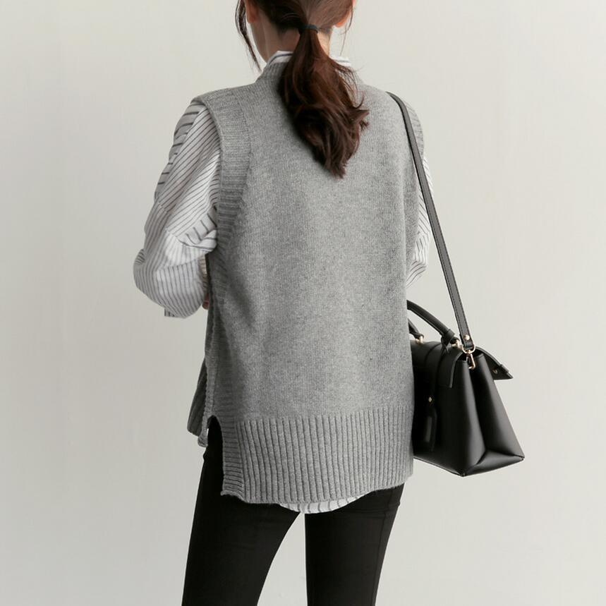 Fashion Loose   Sleeveless Knitted Sweater Vest Blouse