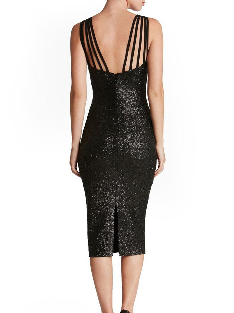 Sexy Bare Back Sequins Sleeveless Bodycon Dresses
