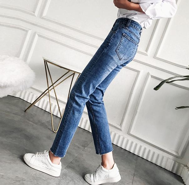 Fashion Slim Show   Thin  Elastic Jeans Pencil Pants   Straight Trousers
