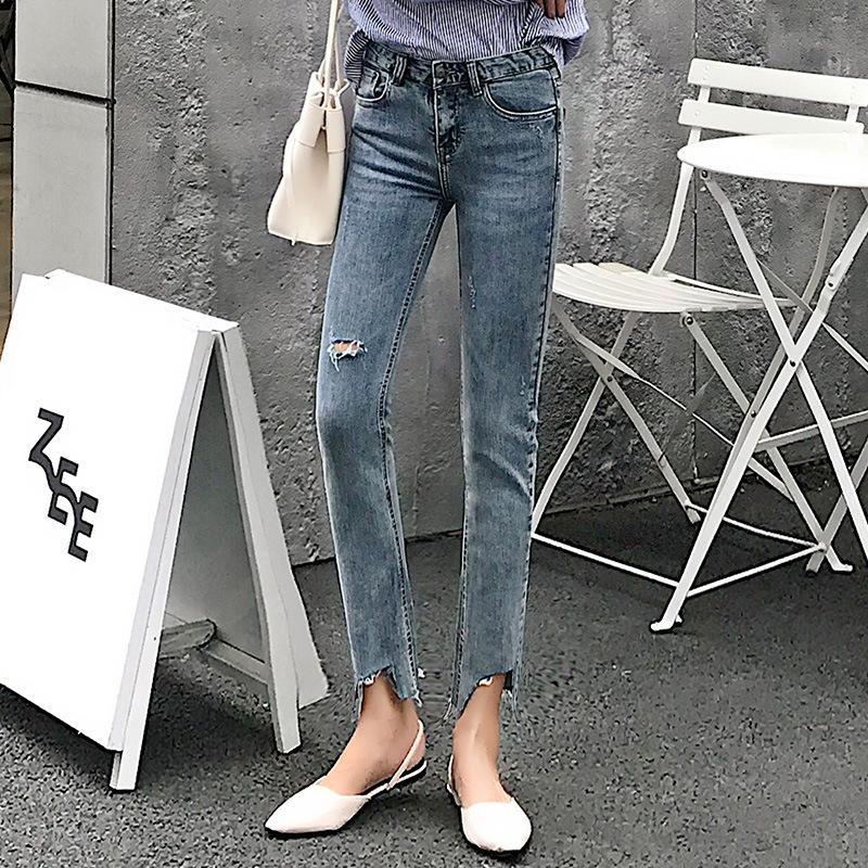 Fashion Slim Show   Thin  Elastic Ripped Skinny Jeans Tight   Pencil Pants