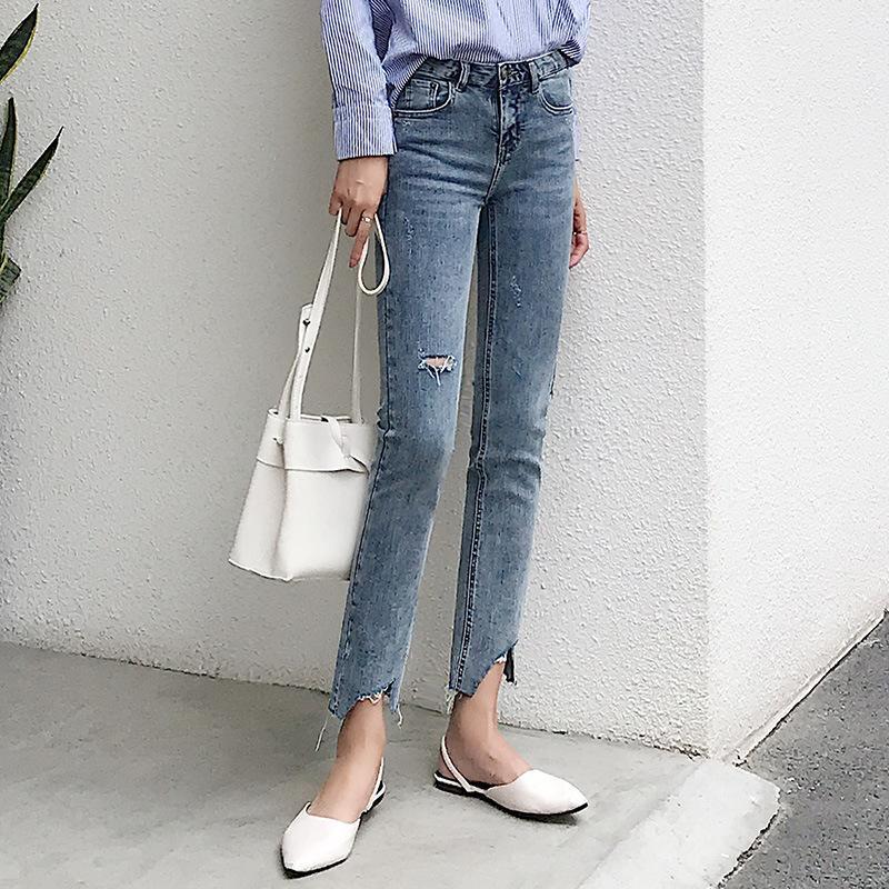 Fashion Slim Show   Thin  Elastic Ripped Skinny Jeans Tight   Pencil Pants