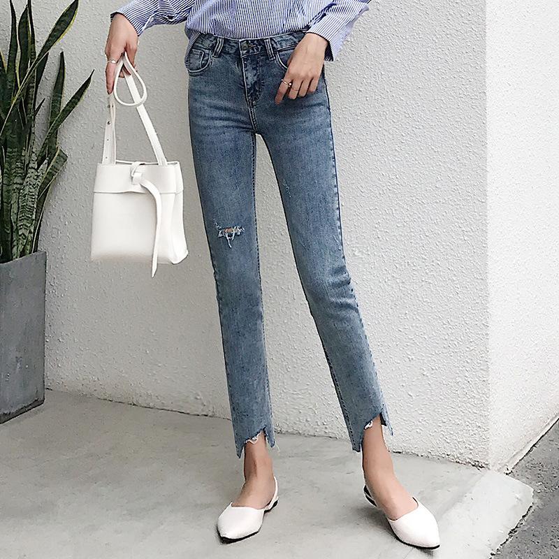 Fashion Slim Show   Thin  Elastic Ripped Skinny Jeans Tight   Pencil Pants