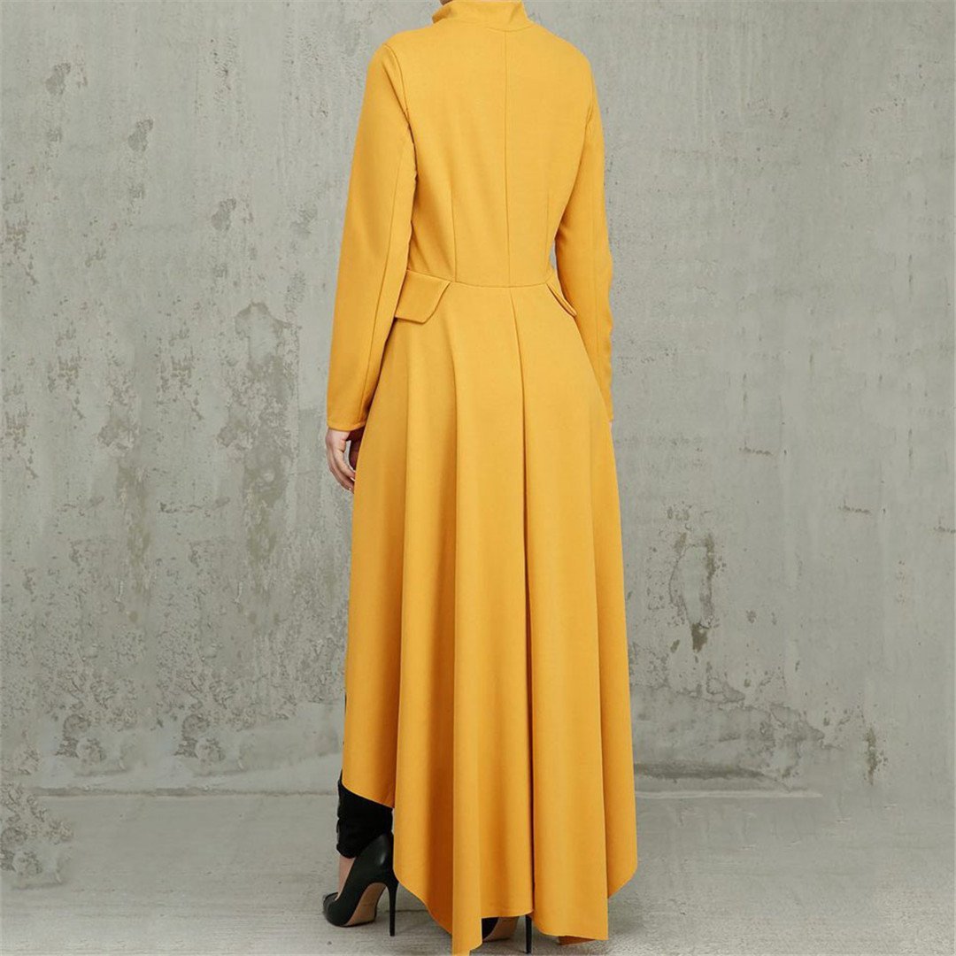 High Necked Zippered Irregular long sleeves Dress